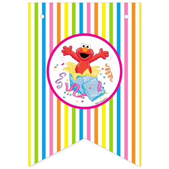Bandeirinha Rua Sésamo | Aniversário da Elmo Girl (Primeira Bandeira)