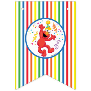 Bandeirinha Rua Sésamo   Elmo - Arco-íris Aniversário