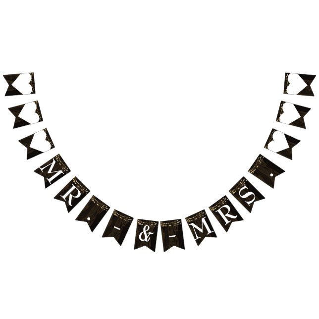 Bandeirinha Rustic Wood String Luz Sr. Wedding (Todos)