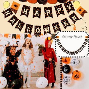 Bandeirinha Scary Pumpkins Patterno e Festa de Halloween de Ar