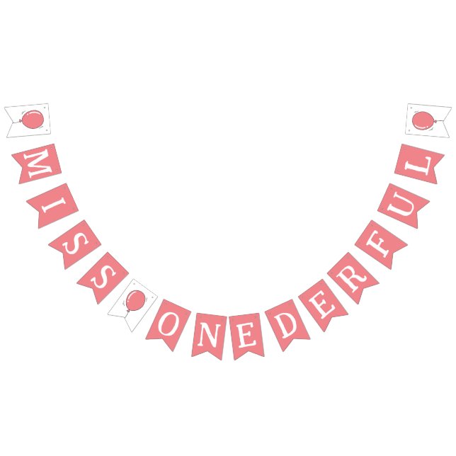 Bandeirinha Senhorita Onelinda primeiro aniversario Balões Cri (Todos)