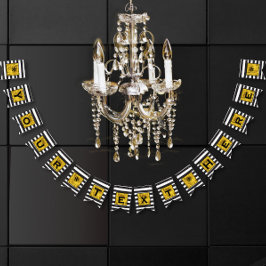 Bandeirinha Seu texto aqui Dourado, preto e branco