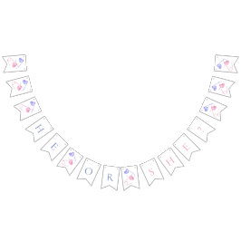 Bandeirinha Sexo Revela Chá de fraldas Azul Rosa