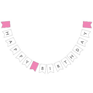 Bandeirinha simple minimal happy birthday CUSTOM Bunting Flags