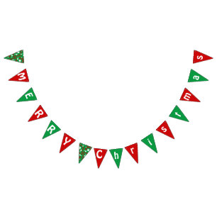 Bandeirinha Simples Bolinhas VERMELHA VERMELHA Festa de Natal