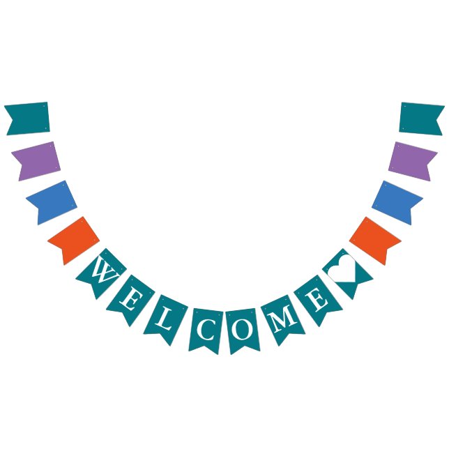 Bandeirinha Simplesmente cores e texto: BEM-VINDO (Todos)