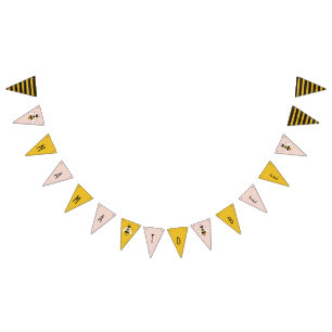 Bandeirinha Sinal de Banner de Bunting Bee Bunting Rosa Rústi