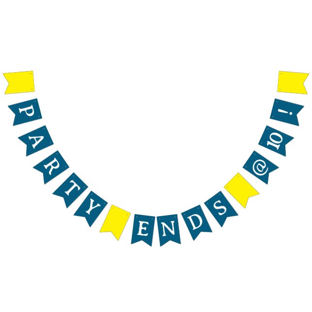 Bandeirinha Sinal de Bunting Engraçado, Festa termina às 10! (Todos)