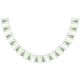 Bandeirinha Sinal de Casamento de Samambaia Verde Minimalista