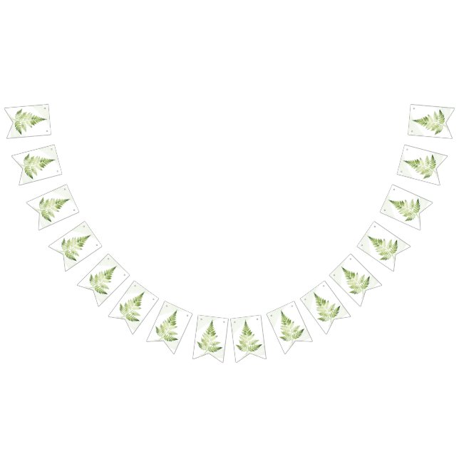 Bandeirinha Sinal de Casamento Minimalista de Samambaia Verde (Todos)