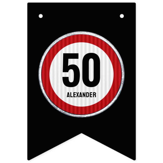 Bandeirinha Sinal de Limite de Velocidade de 50º Aniversário - (Primeira Bandeira)