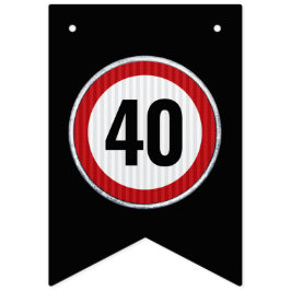 Bandeirinha Sinal de limite de velocidade de aniversário de 40