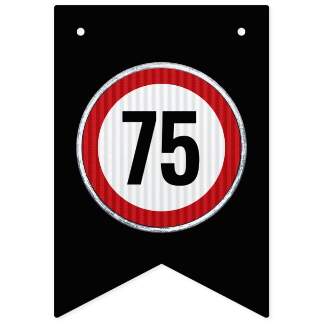 Bandeirinha Sinal de limite de velocidade de aniversário de 75 (Primeira Bandeira)