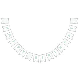 Bandeirinha Sinalizador de Bunting Pontos de Aquarela do Mint