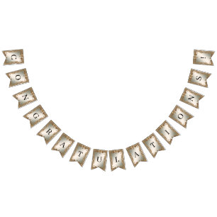 Bandeirinha Sinalizador Dourado de Bunting do Quadro do Orname