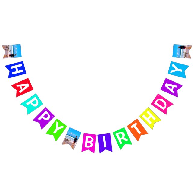 Bandeirinha Sinalizadores de Bunting de Aniversário de Foto Pe (Todos)
