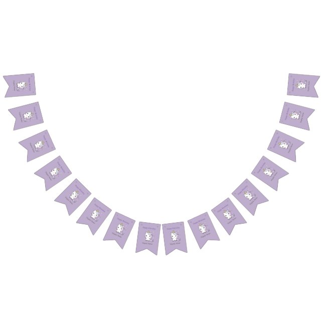 Bandeirinha Sinalizadores de Bunting de Aniversários do Unicór (Todos)