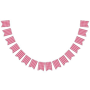 Bandeirinha Sinalizadores de Bunting Vermelho e Branco