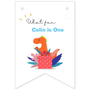 Bandeirinha Sinalizadores de Foto do Dinossauro do primeiro an