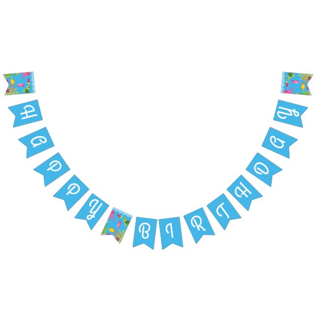 Bandeirinha Sob o Mar Feliz Banner de Bunting Aniversário (Todos)