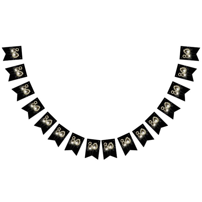 Bandeirinha Sparklers de Festa de aniversário 80 (Todos)