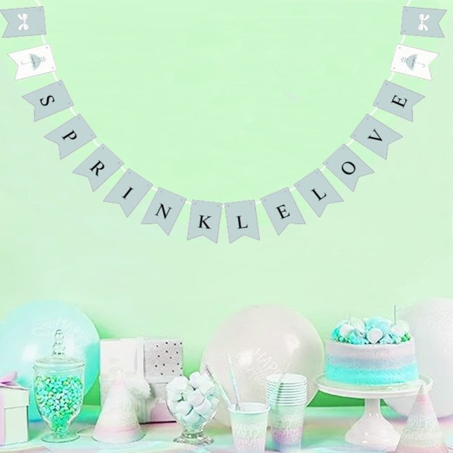 Bandeirinha Sprinkle Little Love Blue Bridal Party (Criador carregado)