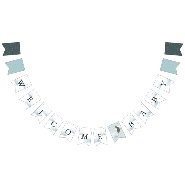 Bandeirinha Star Moon e Cloud Bem-vindos Sinalizadores de Bunt (Todos)