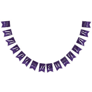 Bandeirinha Starry night 2019 parabéns azul roxo escuro