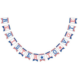 Bandeirinha Stars and Stripes Red White Blue Register To Vote