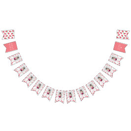 Bandeirinha Strawberry Girl First Birthday Milestones Fotograf