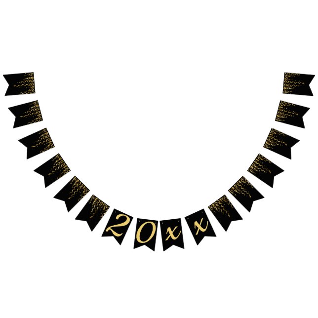 Bandeirinha Streamers Pretos e Dourados, Véspera de ano novo (Todos)