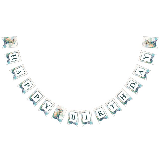 Bandeirinha Summer Vibes Watercolor Goat - Aniversário (Todos)