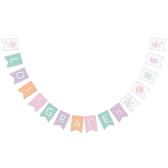 Bandeirinha Sweet One First Birthday Custom Bunting Flags (Todos)