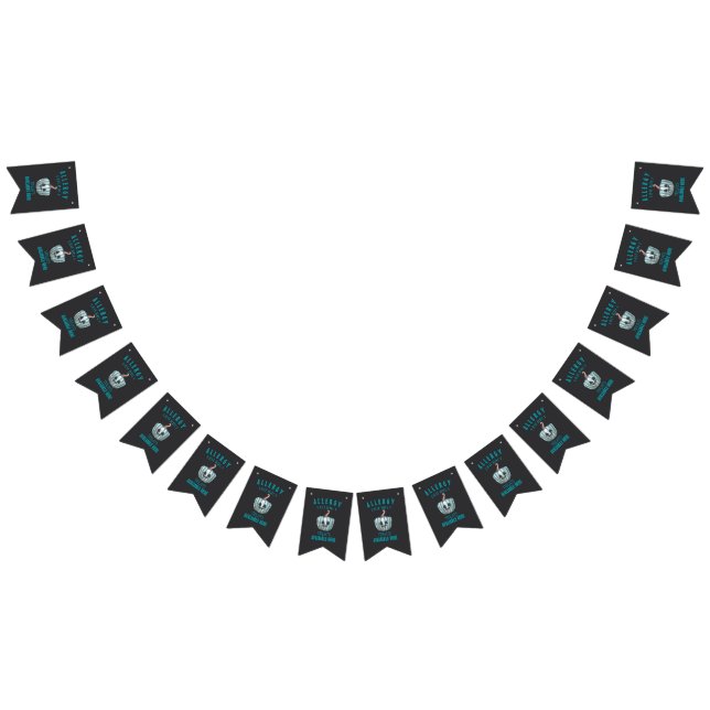 Bandeirinha Teal Pumpkin Halloween Tratamento Amigável (Todos)