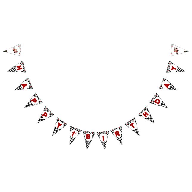 Bandeirinha Tema de Aniversário do Race Car Racing (Todos)