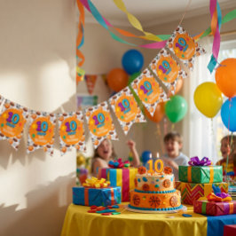 Bandeirinha Tema de esportes personalizado para aniversário de