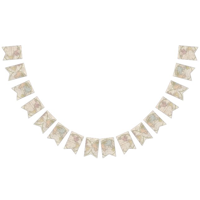 Bandeirinha Tema de Viagem Mapa Antigo de 1831 (Todos)