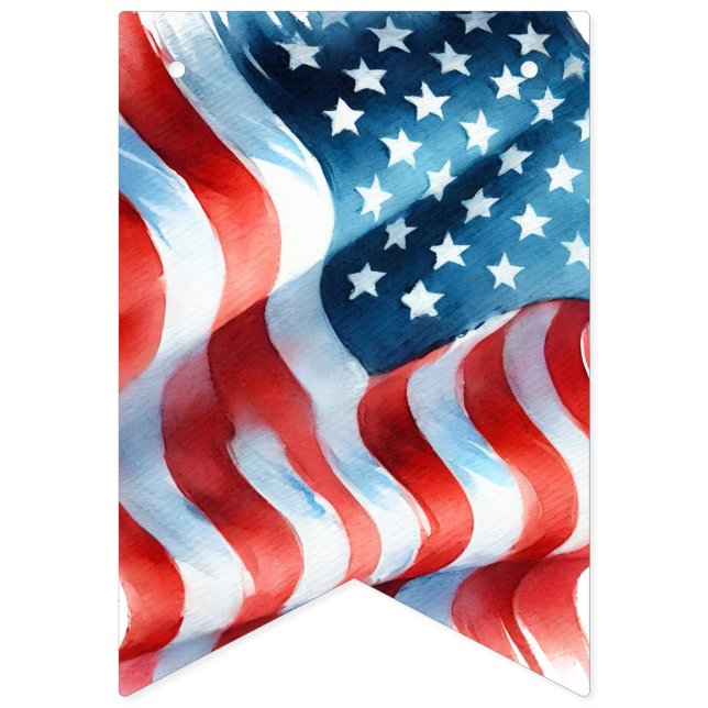Bandeirinha Tema do Dia 4 de Julho Bunting Patriótico (Primeira Bandeira)