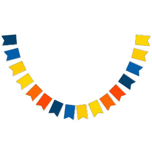 Bandeirinha Tema Gradiente de Nascer do Sol Estandarte Triangu