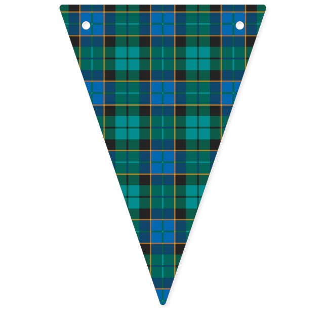 Bandeirinha Teste padrão das xadrezes de Tartan - verde azul (Primeira Bandeira)