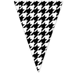 Bandeirinha Teste padrão preto e branco de Houndstooth