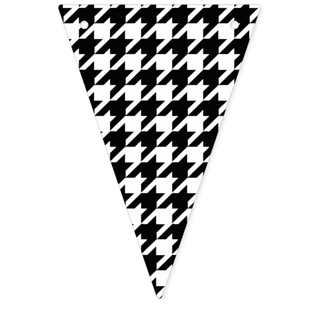 Bandeirinha Teste padrão preto e branco de Houndstooth (Primeira Bandeira)