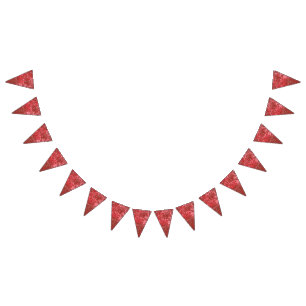 Bandeirinha Têxtil com padrão ricamente com vermelho vibrante 