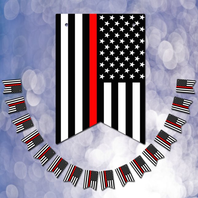 Bandeirinha Thin Red Line American Flag, bombeiro oficial / EU (Criador carregado)