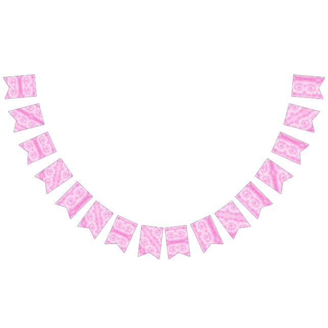 Bandeirinha Tiedye Pink Spiral Hippie Tie Dye (Todos)