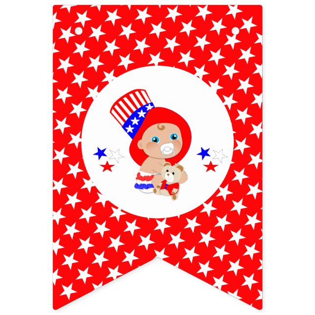 Bandeirinha Tio Patriótico Sam American Baby Personalizado (Primeira Bandeira)