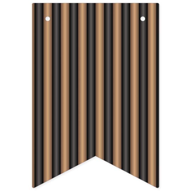 Bandeirinha Tiras castanhas torradas com Na moda moderno com p (Primeira Bandeira)