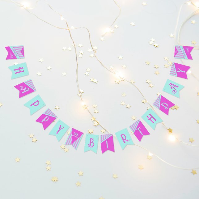 Bandeirinha Tiras Cor-de-Rosa Modernas do Pastel (Criador carregado)