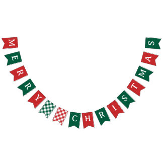 Bandeirinha Traditional Basic Green Red Merry Christmas