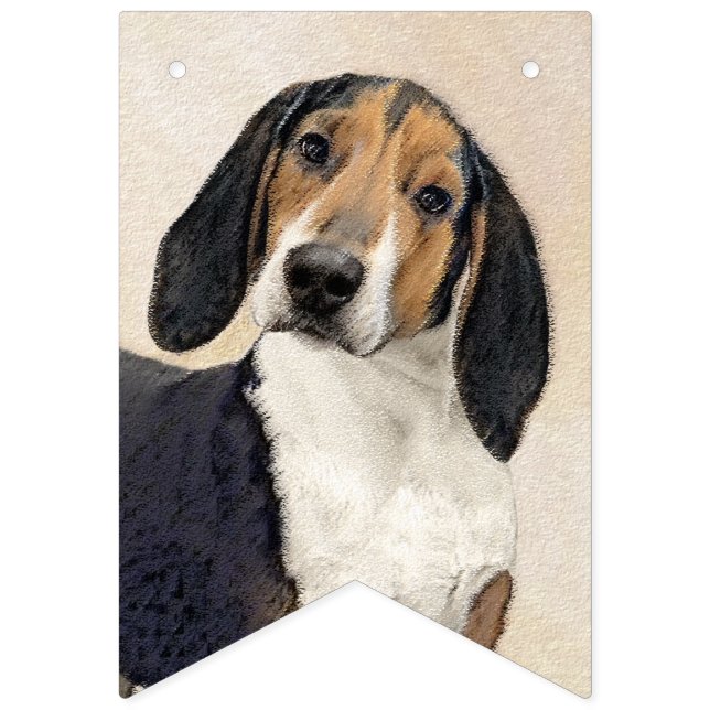Bandeirinha Treing Walker Coonhound Painting - Arte Original (Primeira Bandeira)